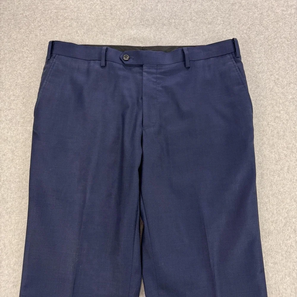 Spier & Mackay Dress Pants Mens 38x31 Blue Wool Lined Flat Front Office Business